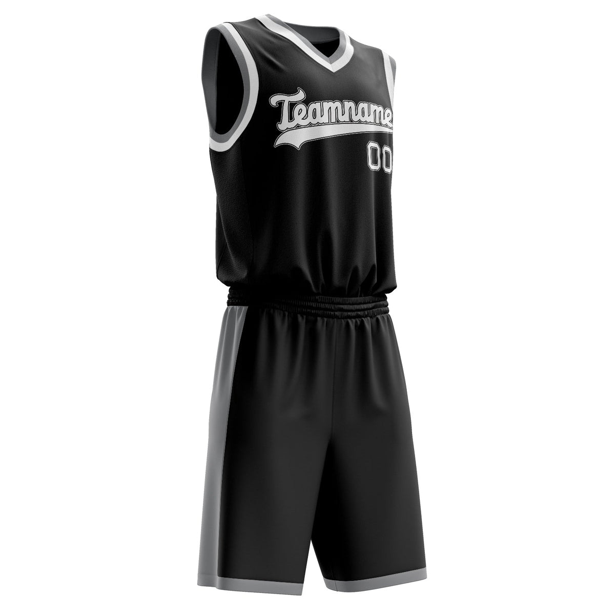 Custom Black Gray Solid Color Basketball Jersey