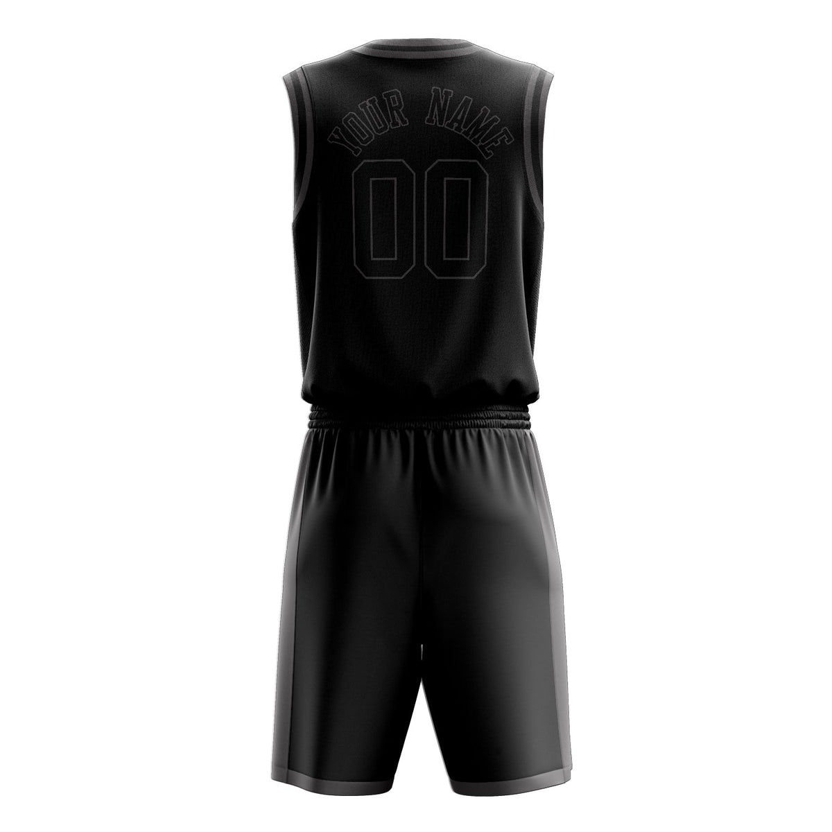 Custom Black Gray Solid Color Basketball Jersey