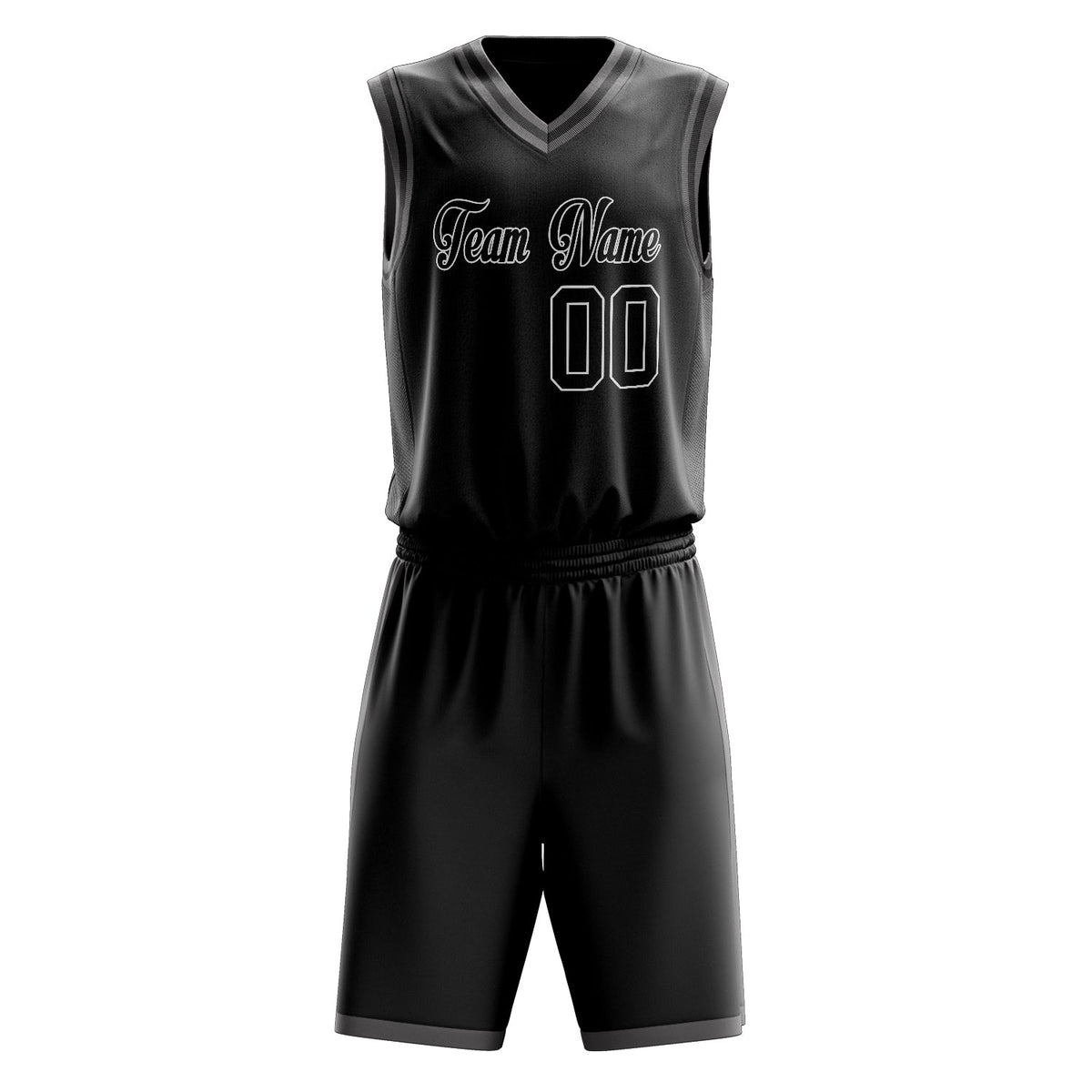 Custom Black White Solid Color Basketball Jersey