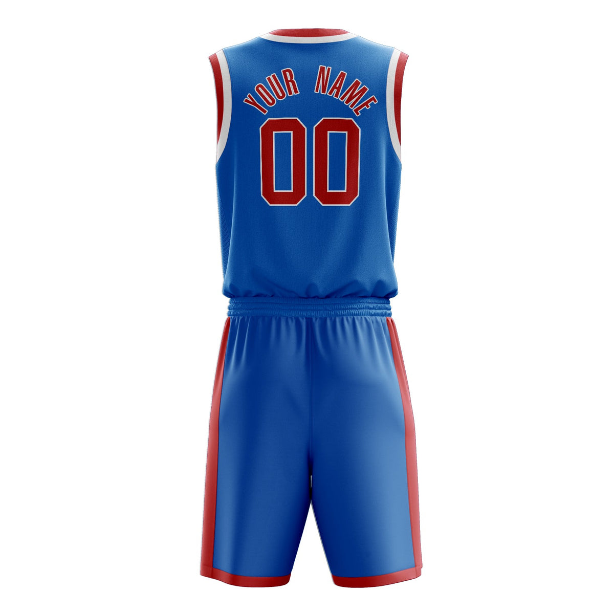 Custom Blue Red Solid Color Basketball Jersey