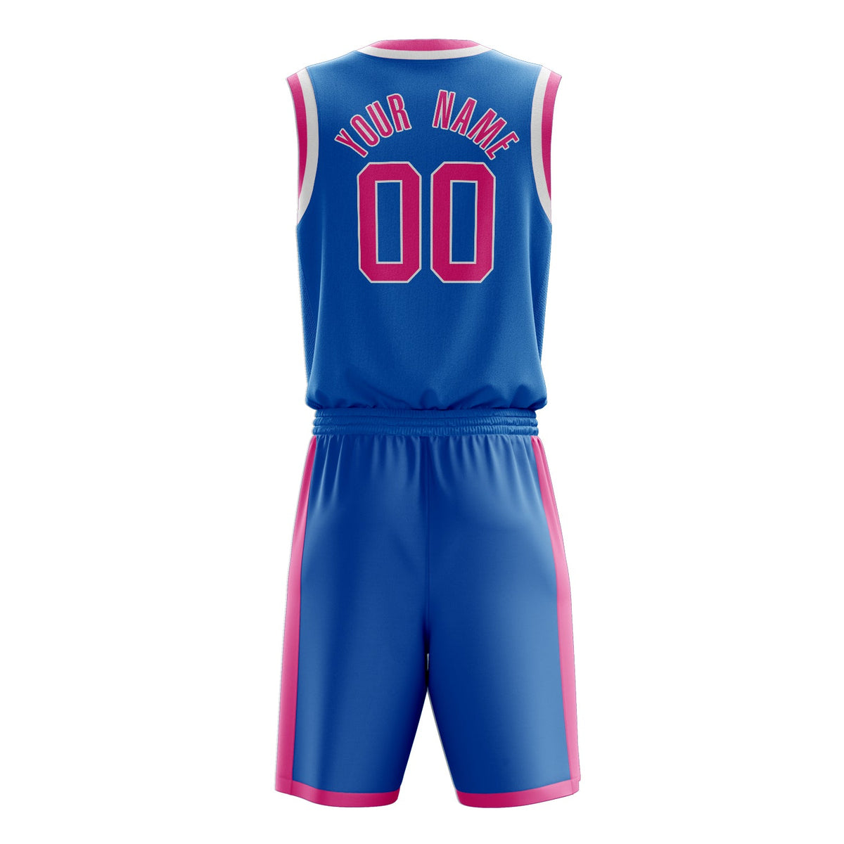 Custom Blue Pink Solid Color Basketball Jersey