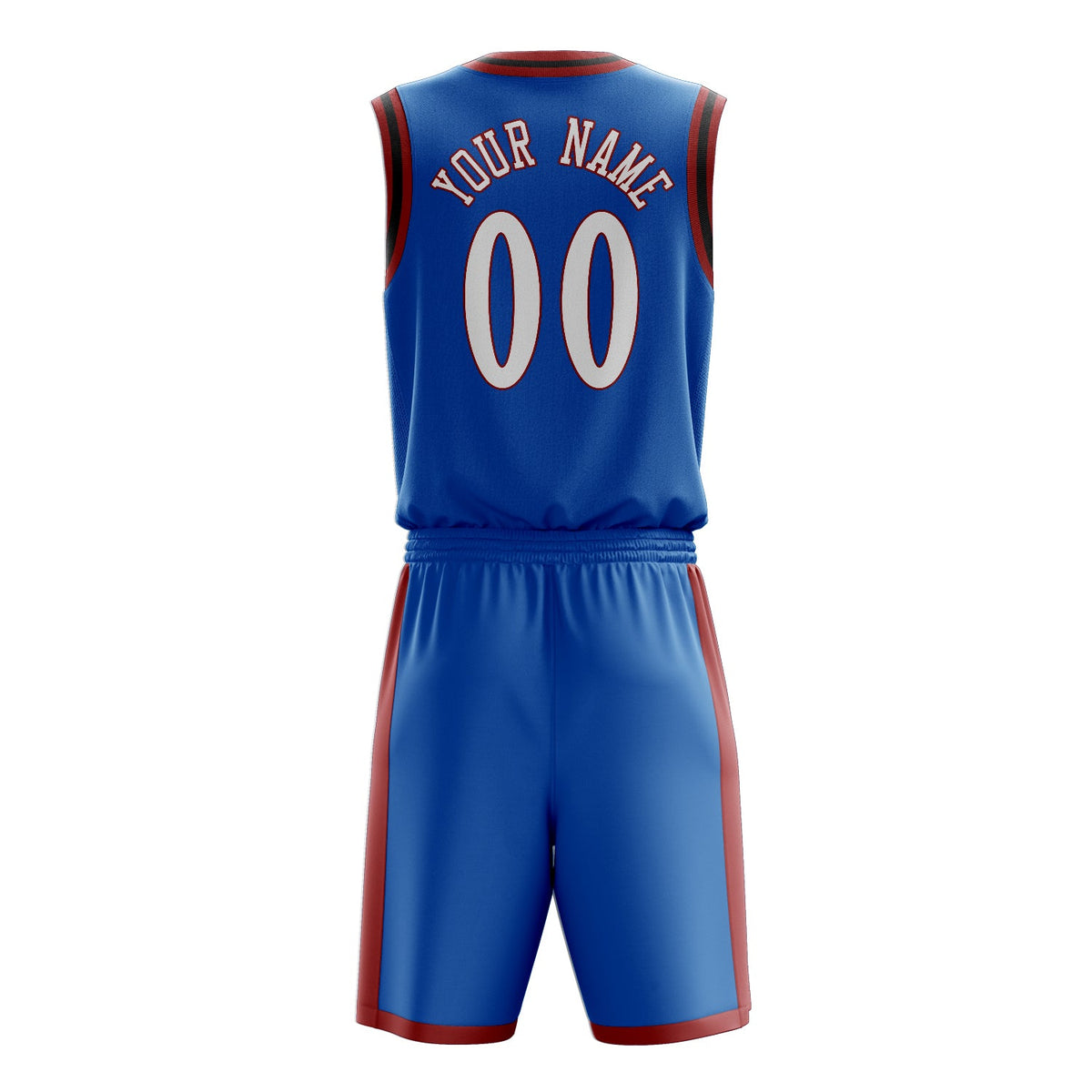 Custom Blue White Solid Color Basketball Jersey