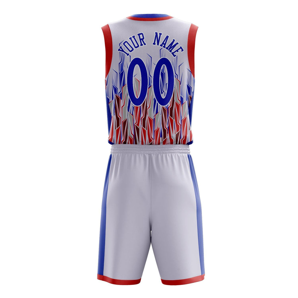 Custom White Royal Pattern Basketball Jersey