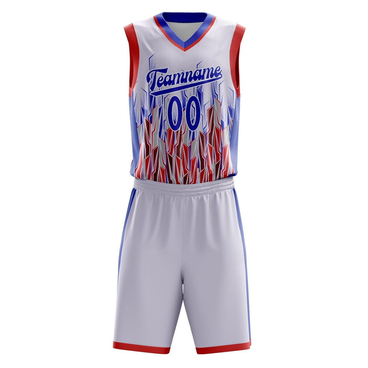 Custom White Royal Pattern Basketball Jersey