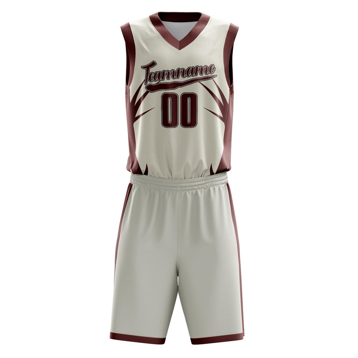 Custom Cream Maroon Pattern Basketball Jersey