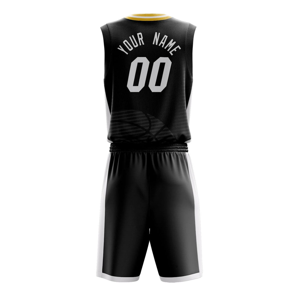 Custom Black White Pattern Basketball Jersey