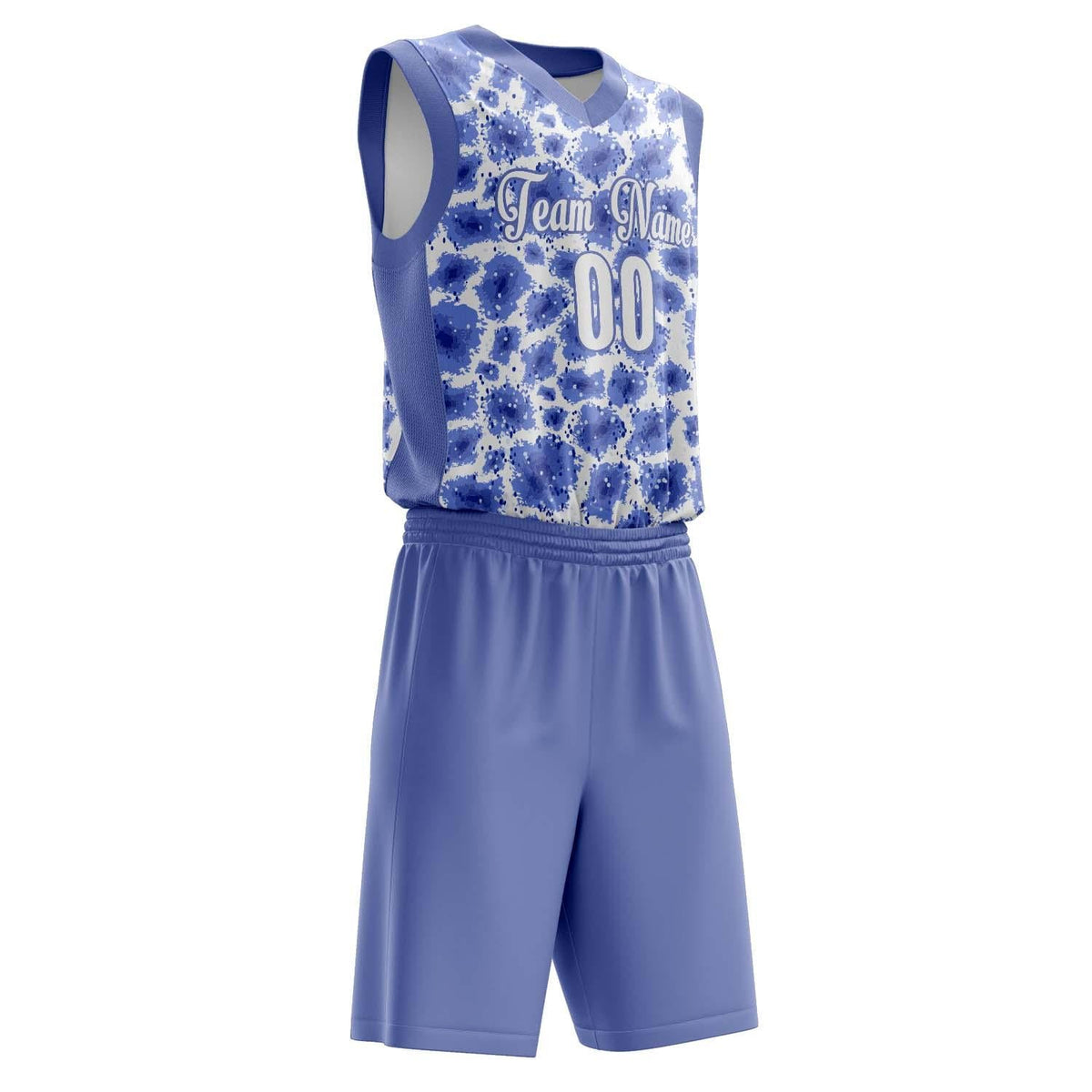 Custom Blue White Pattern Basketball Jersey