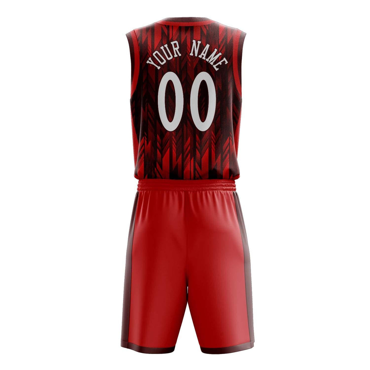 Custom Red White Pattern Basketball Jersey