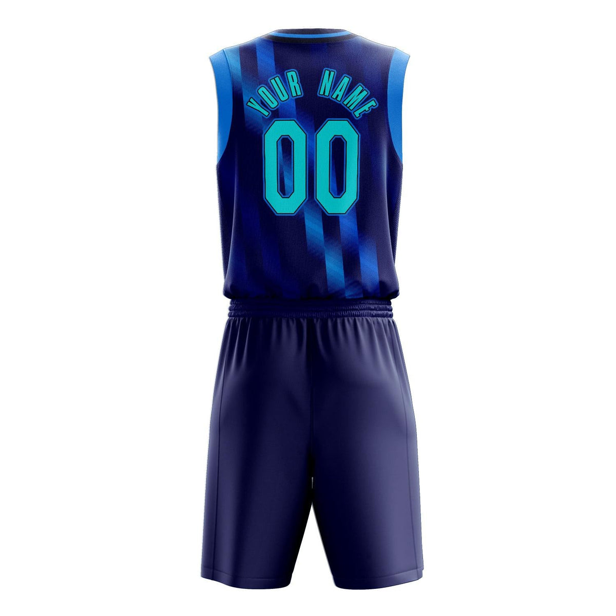 Custom Navy Blue Pattern Basketball Jersey