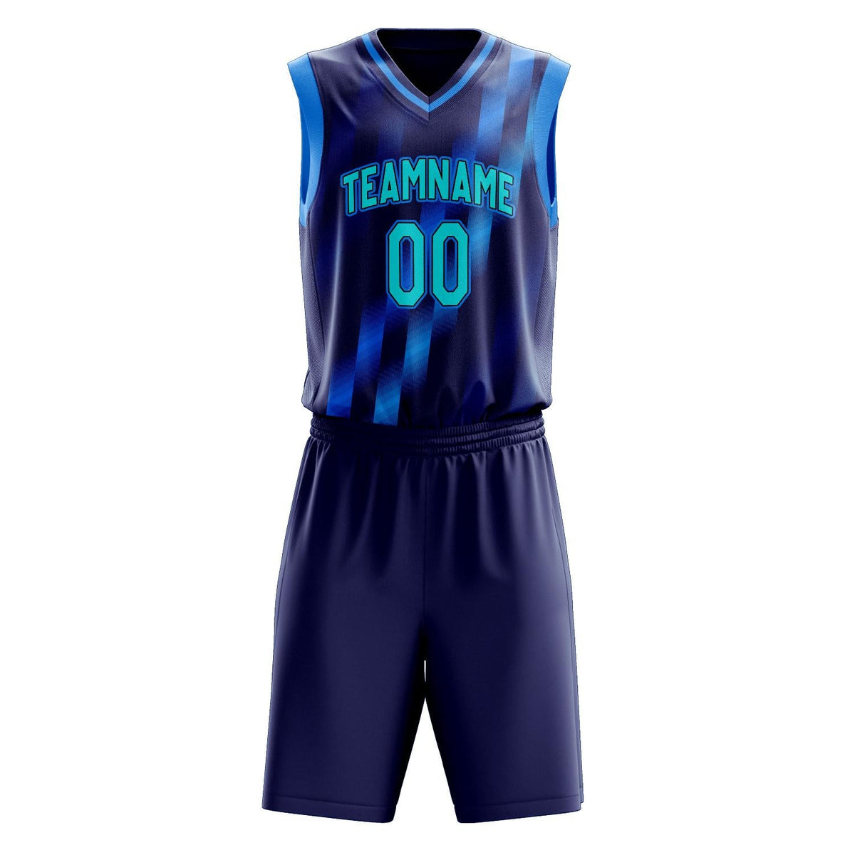 Custom Navy Blue Pattern Basketball Jersey