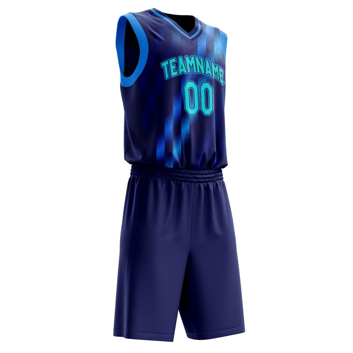 Custom Navy Blue Pattern Basketball Jersey