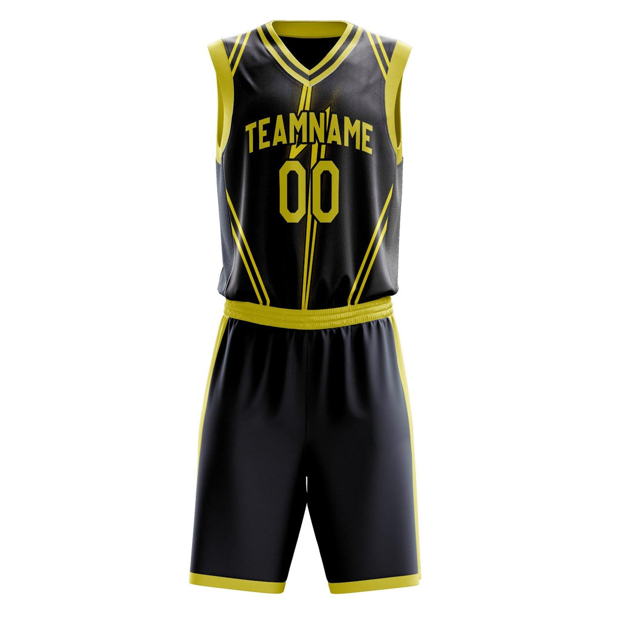 Custom Black Gold Pattern Basketball Jersey