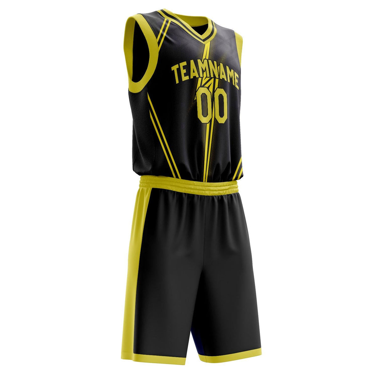 Custom Black Gold Pattern Basketball Jersey