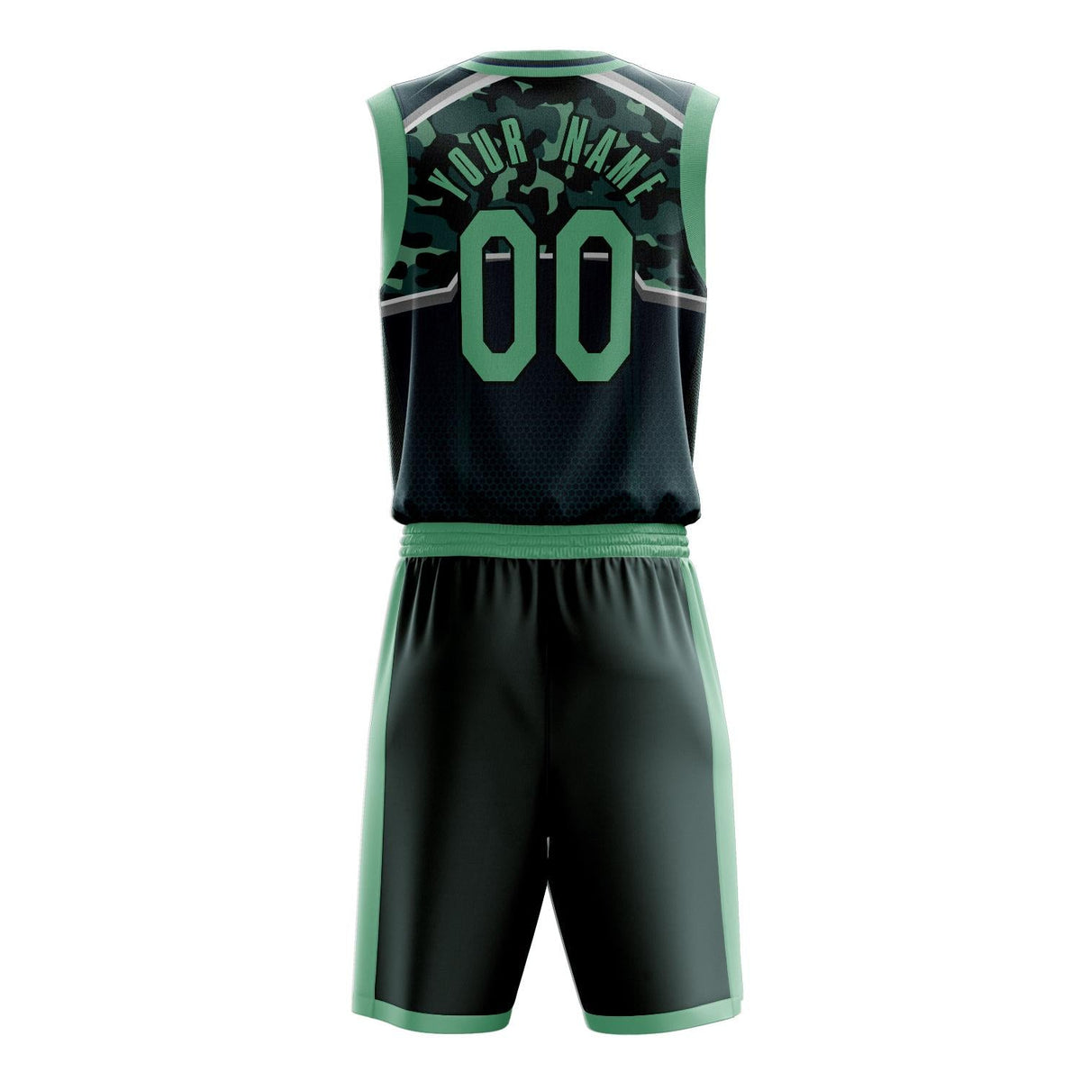 Custom Kelly Green Green Pattern Basketball Jersey