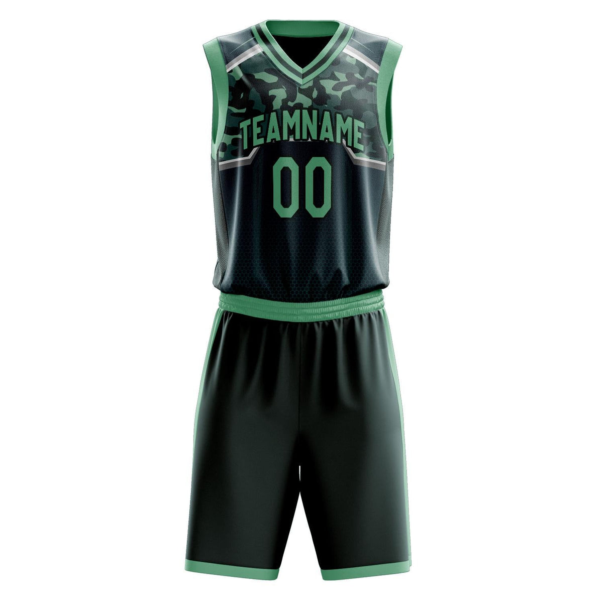 Custom Kelly Green Green Pattern Basketball Jersey