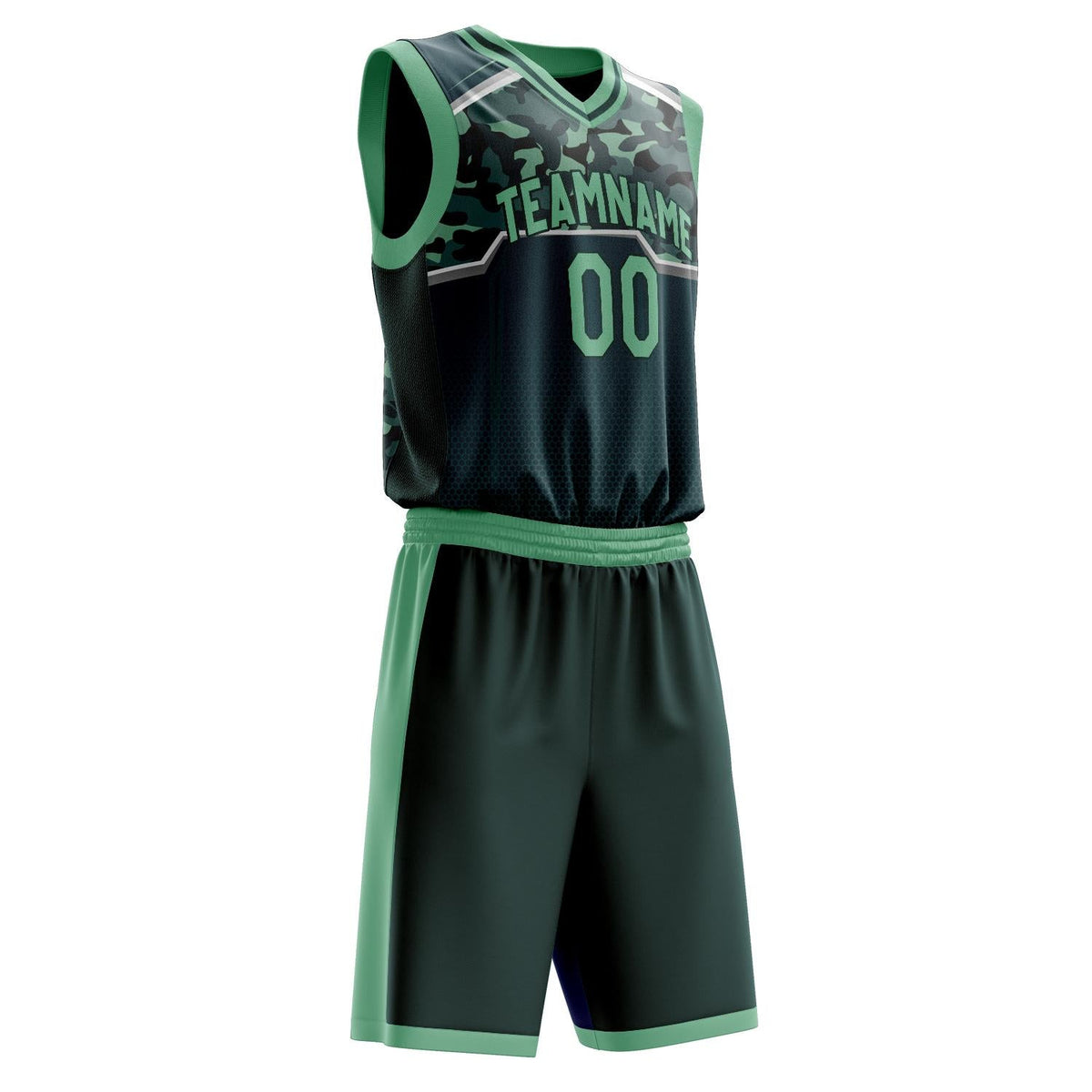 Custom Kelly Green Green Pattern Basketball Jersey