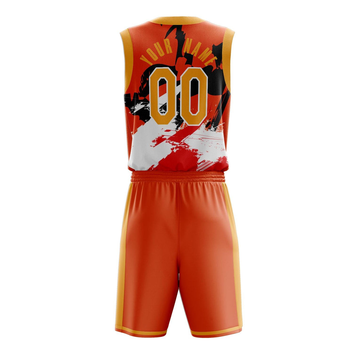 Custom Orange White Pattern Basketball Jersey