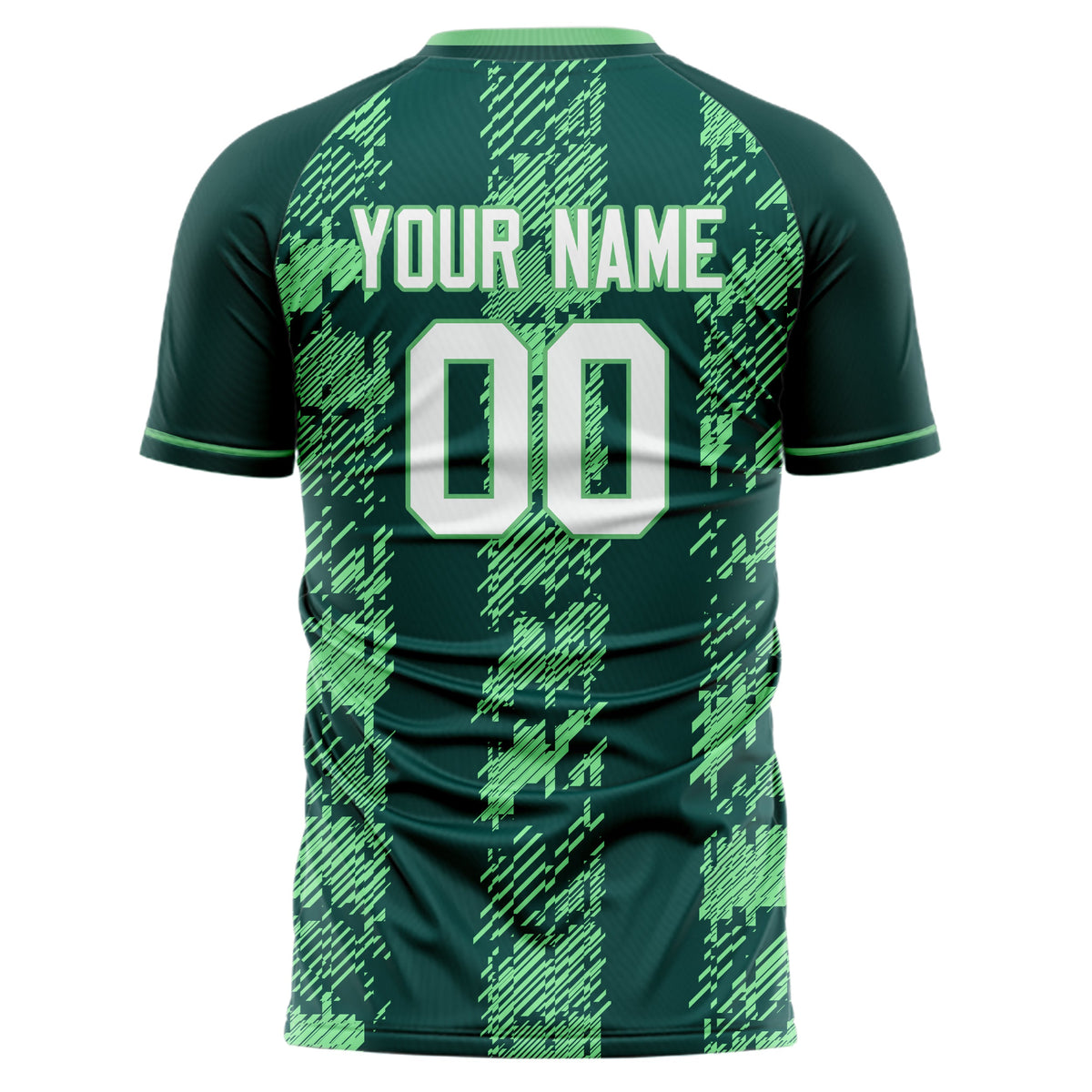 Custom Dark Green Green Pattern Soccer Jersey