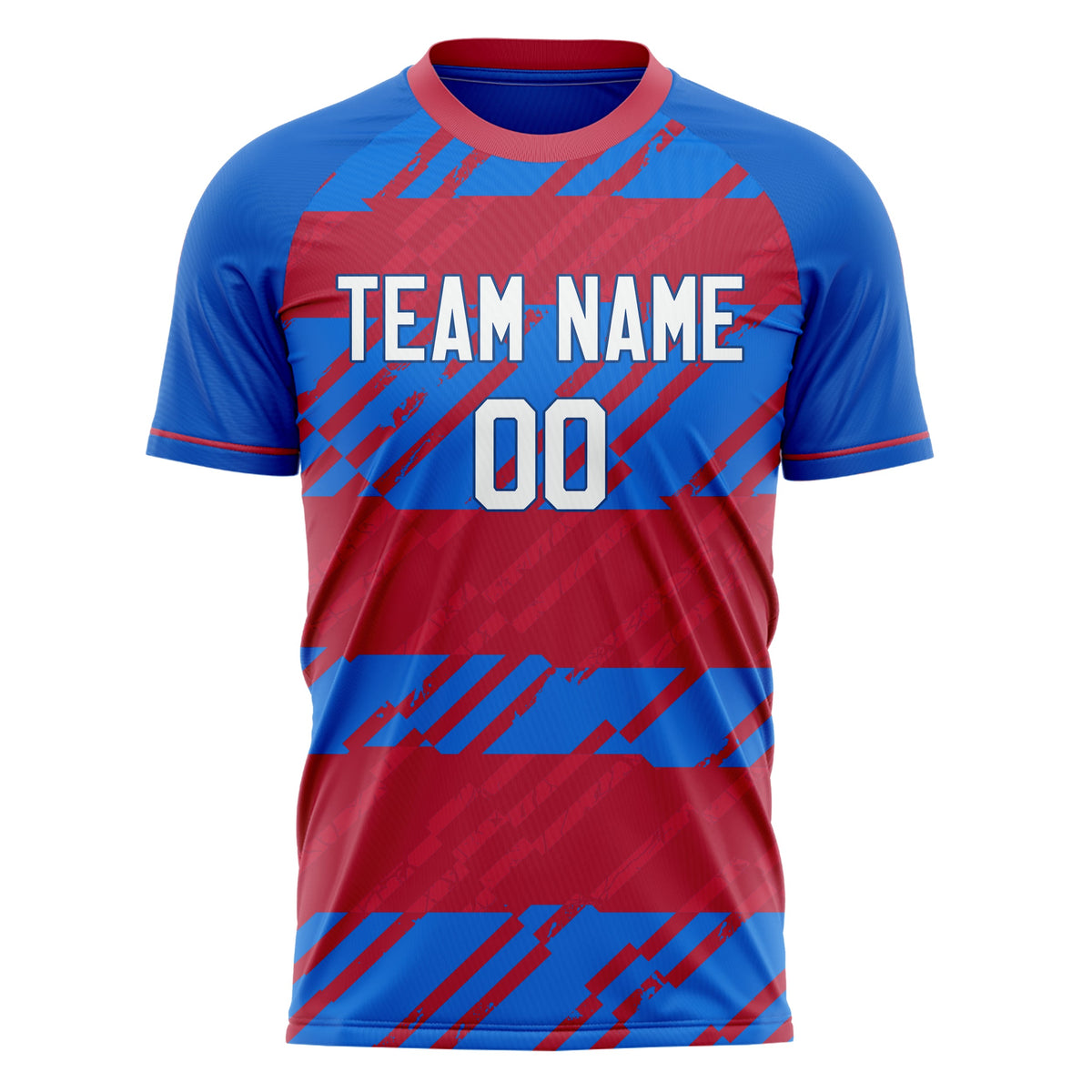 Custom Royal Red Pattern Soccer Jersey