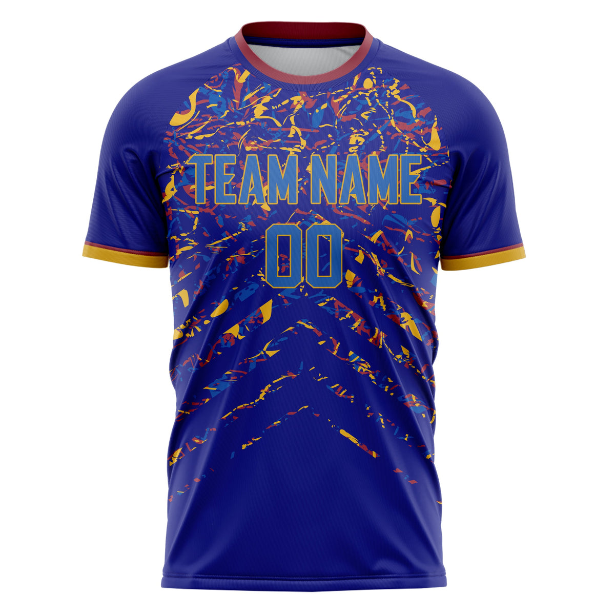 Custom Purple Blue Pattern Soccer Jersey