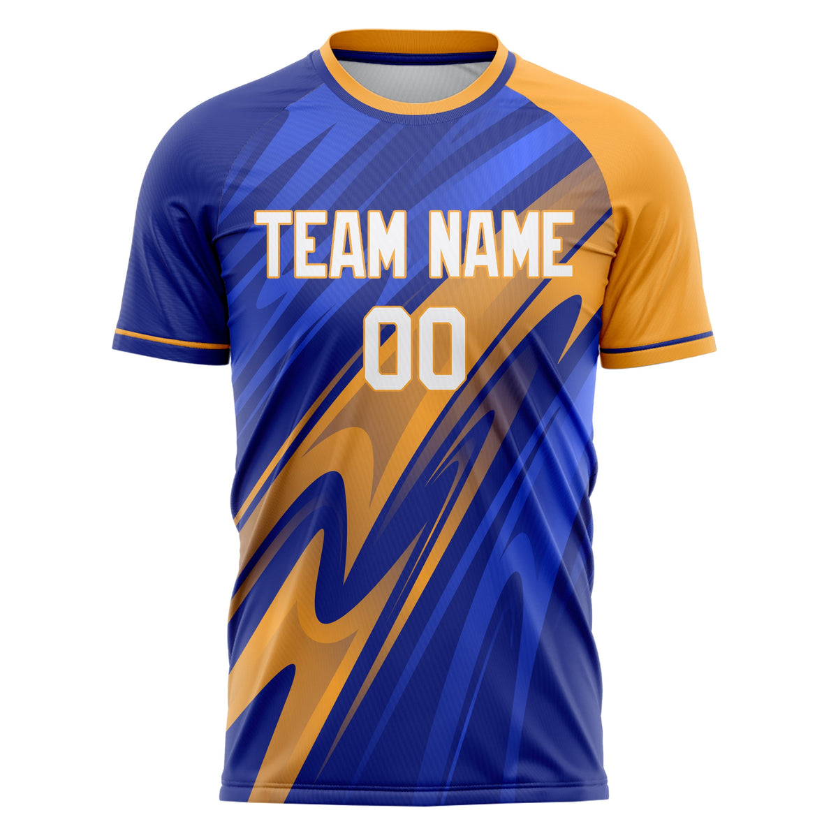 Custom Blue Orange Pattern Soccer Jersey