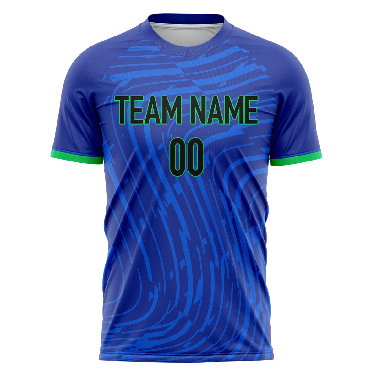 Custom Blue Teal Pattern Soccer Jersey