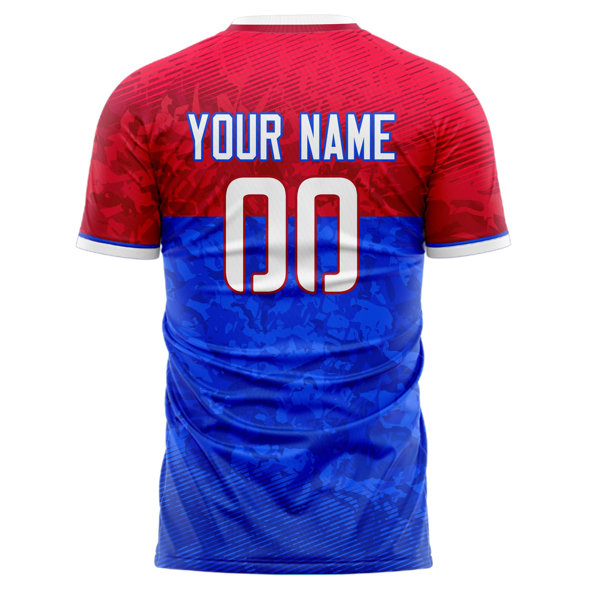 Custom Royal Red Pattern Soccer Jersey