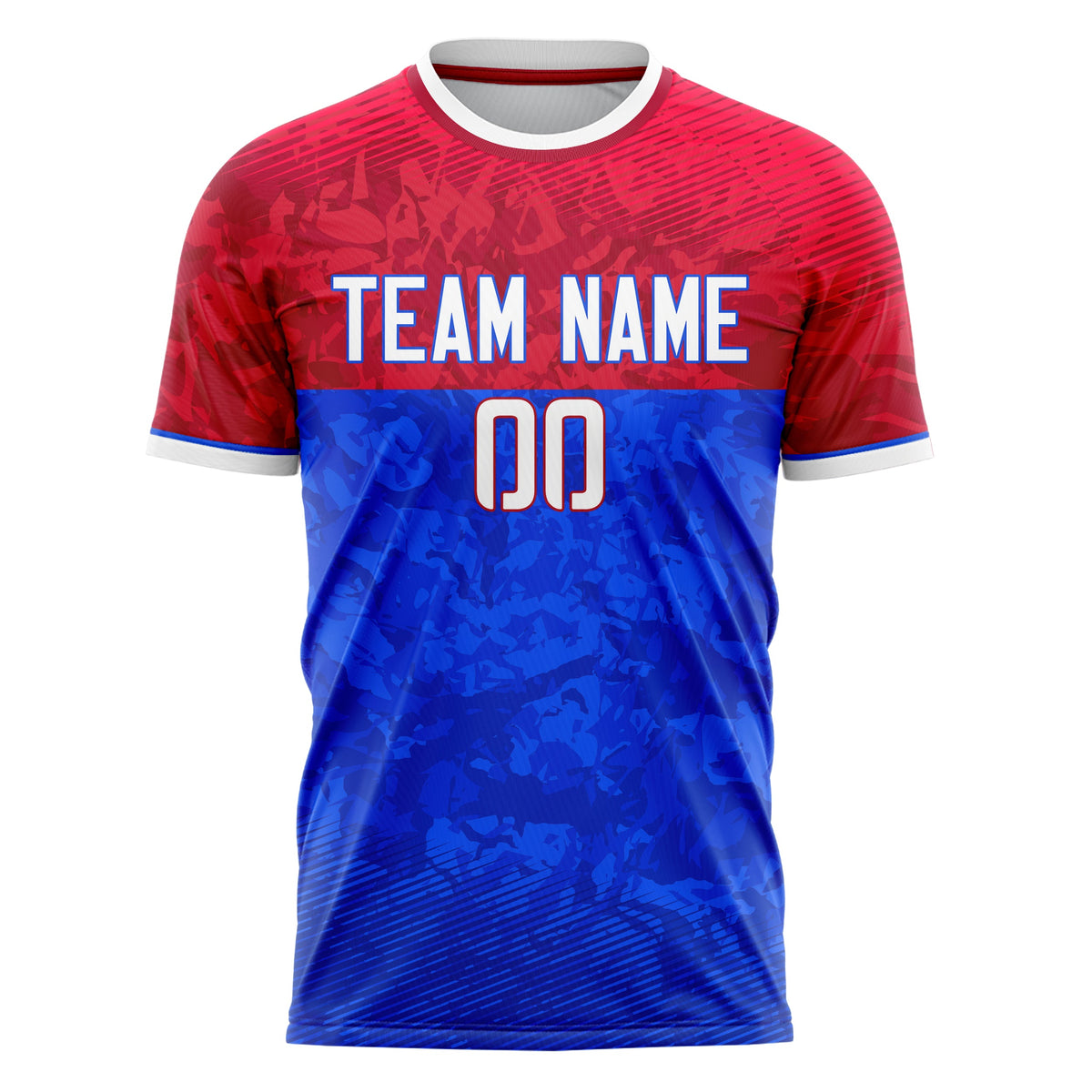 Custom Royal Red Pattern Soccer Jersey