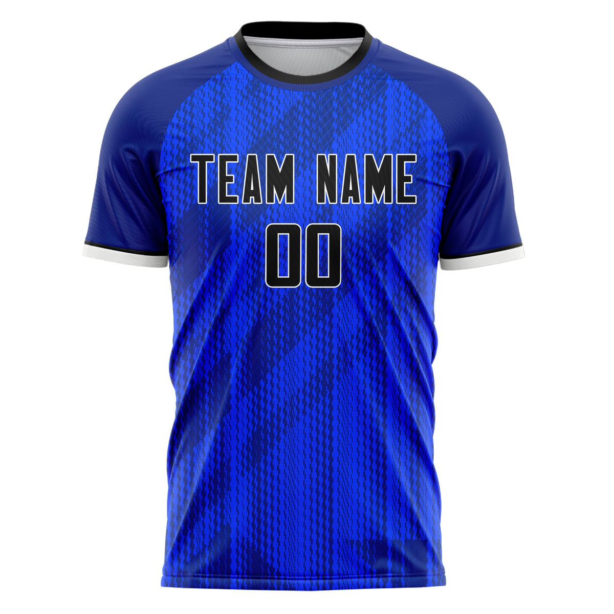 Custom Blue Navy Pattern Soccer Jersey