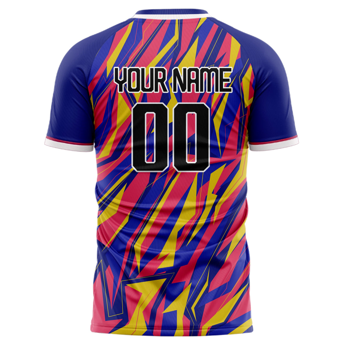 Custom Royal Pink Pattern Soccer Jersey