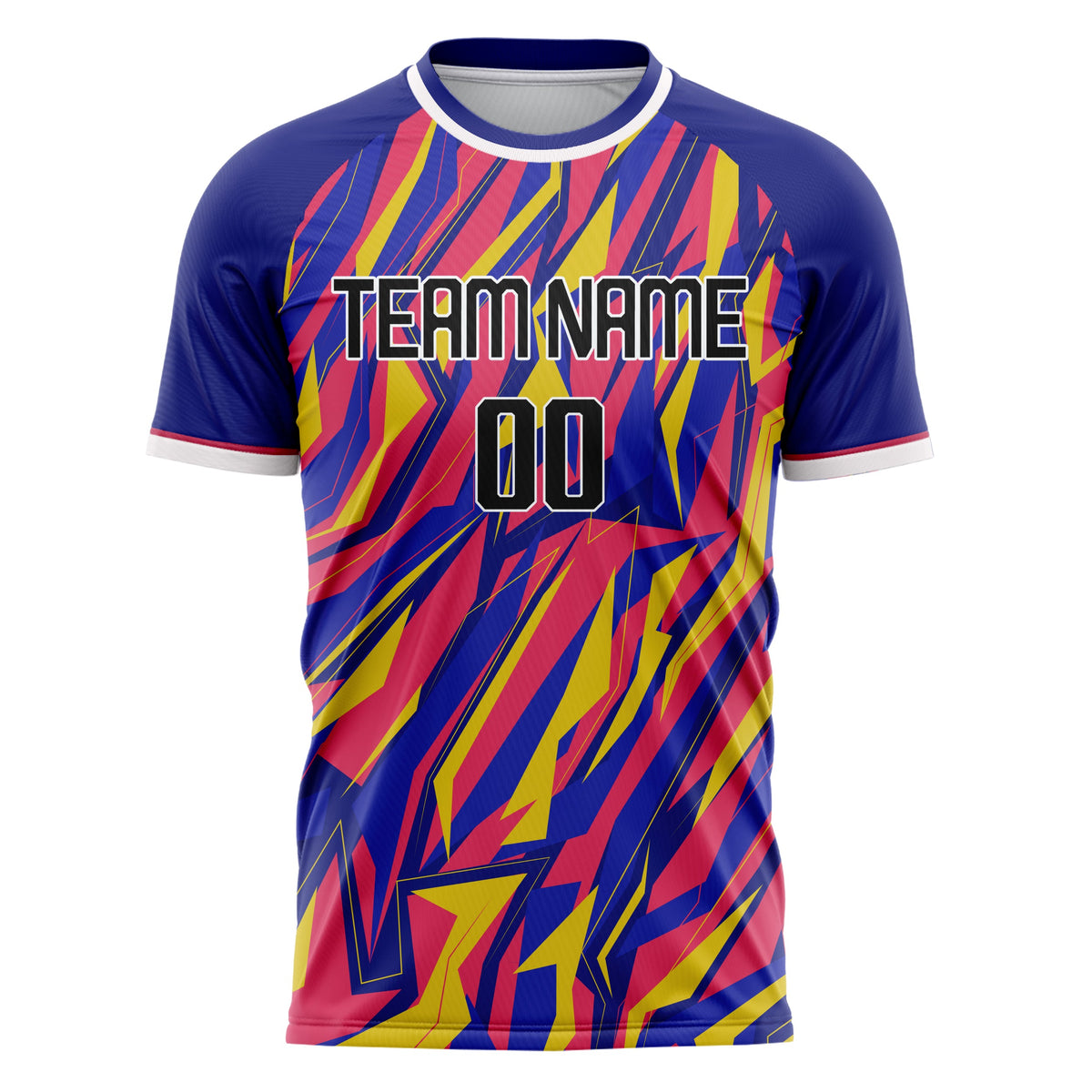 Custom Royal Pink Pattern Soccer Jersey