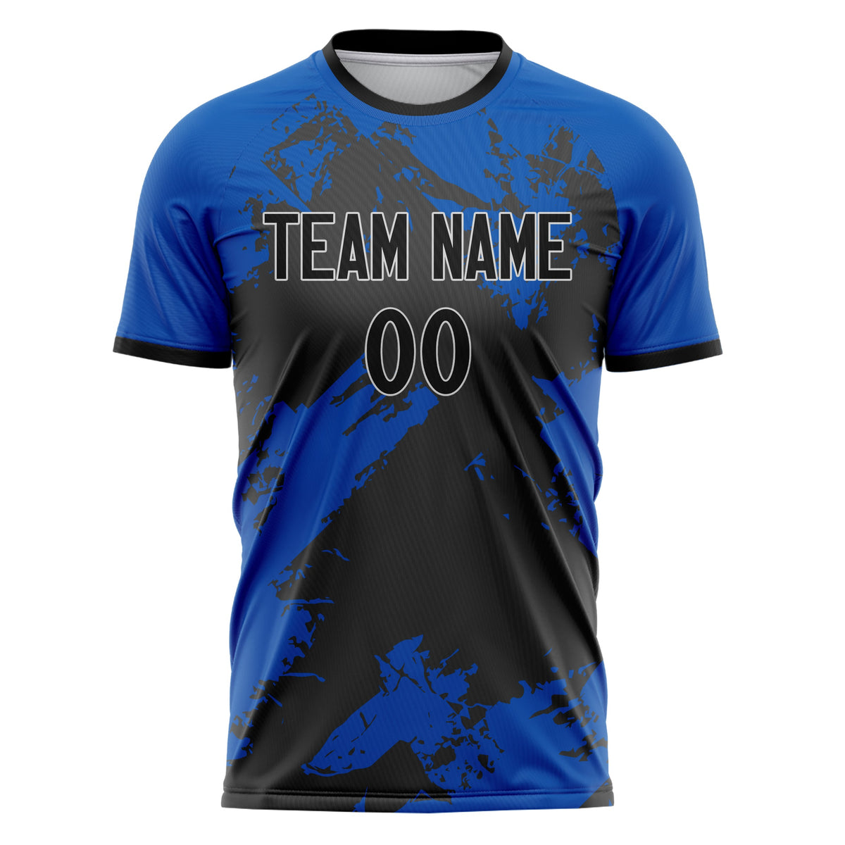 Custom Royal Black Pattern Soccer Jersey