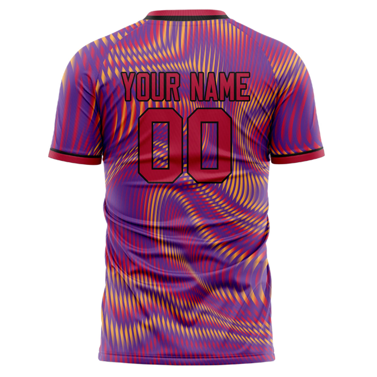 Custom Purple Red Pattern Soccer Jersey