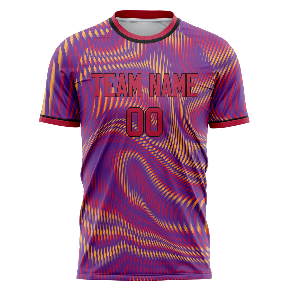 Custom Purple Red Pattern Soccer Jersey