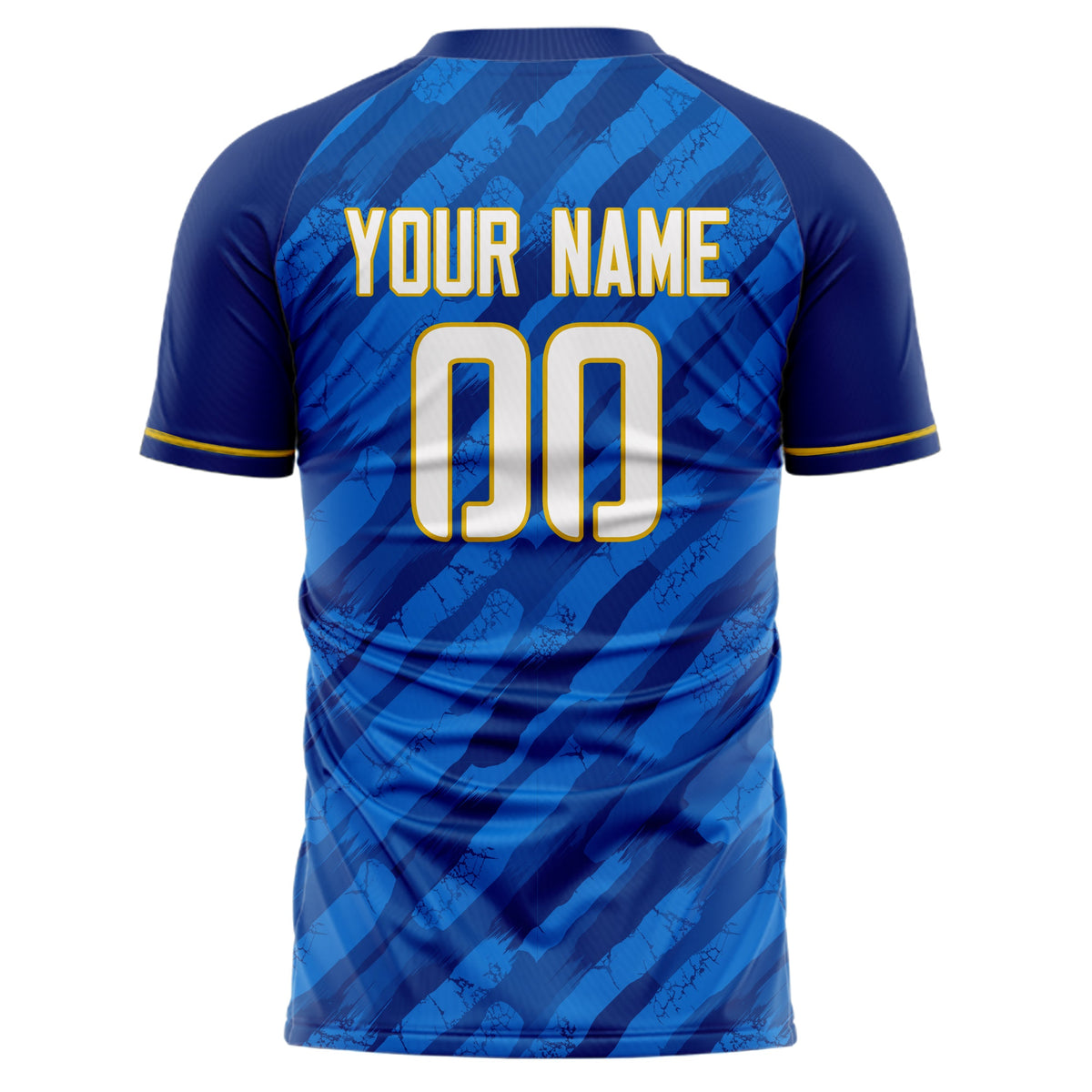 Custom Royal White Pattern Soccer Jersey