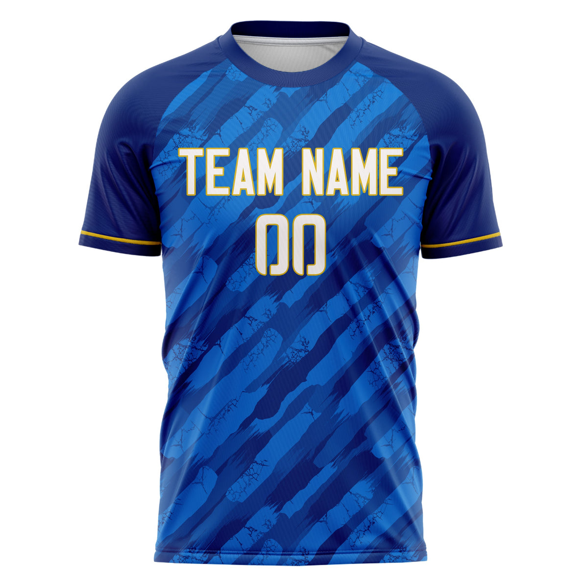 Custom Royal White Pattern Soccer Jersey