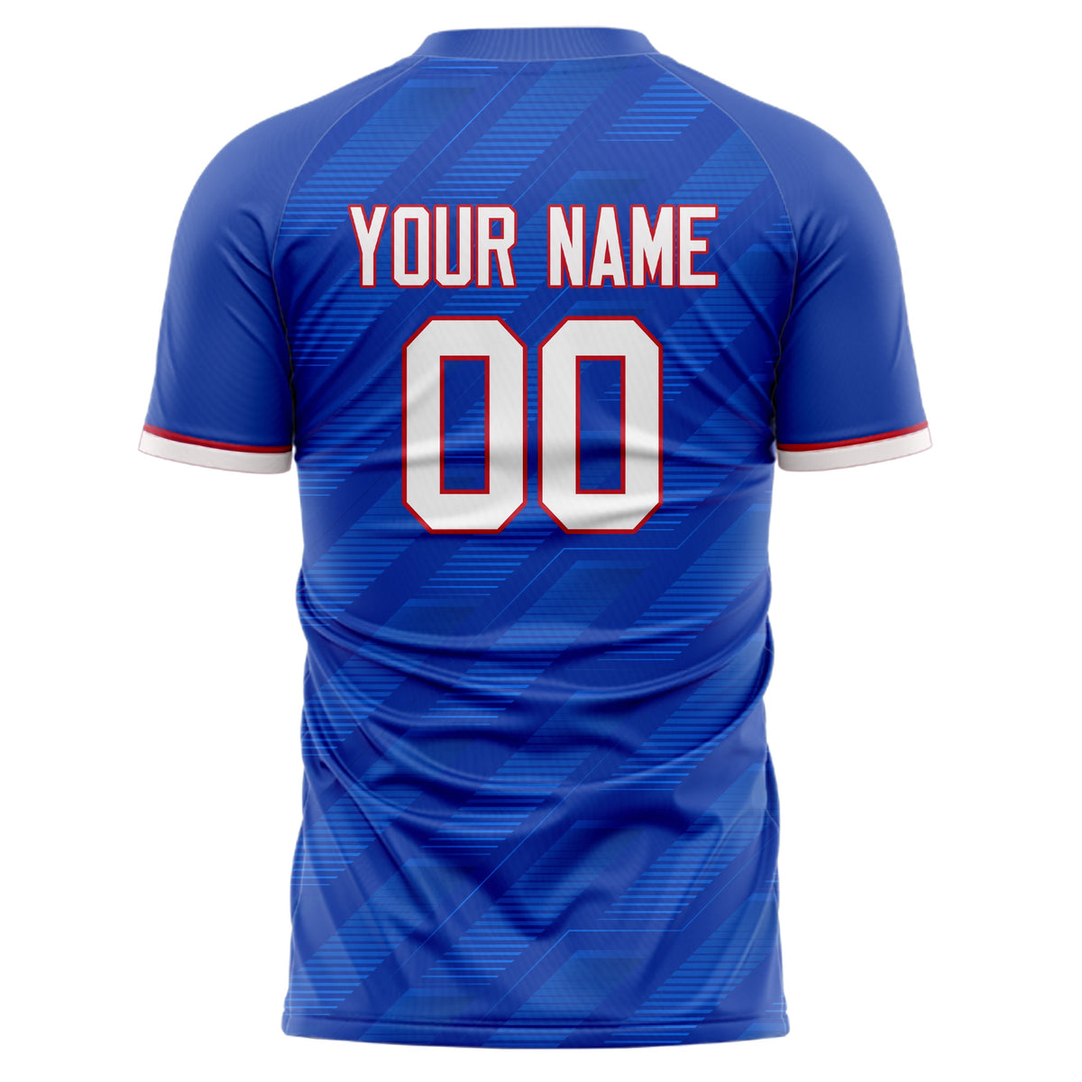 Custom Royal White Pattern Soccer Jersey