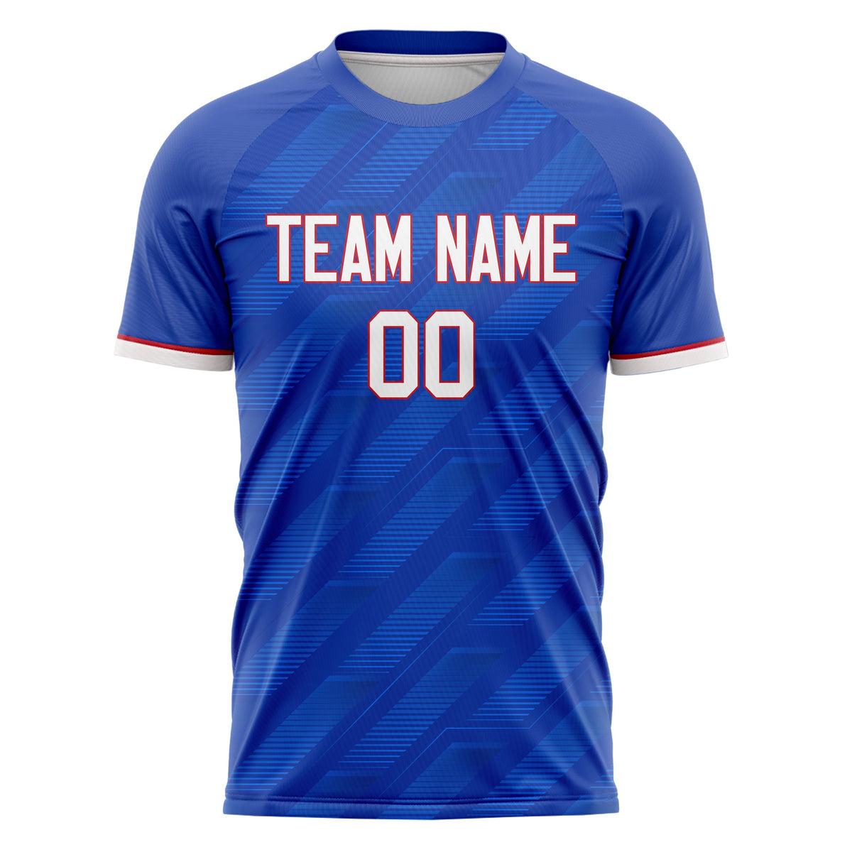 Custom Royal White Pattern Soccer Jersey