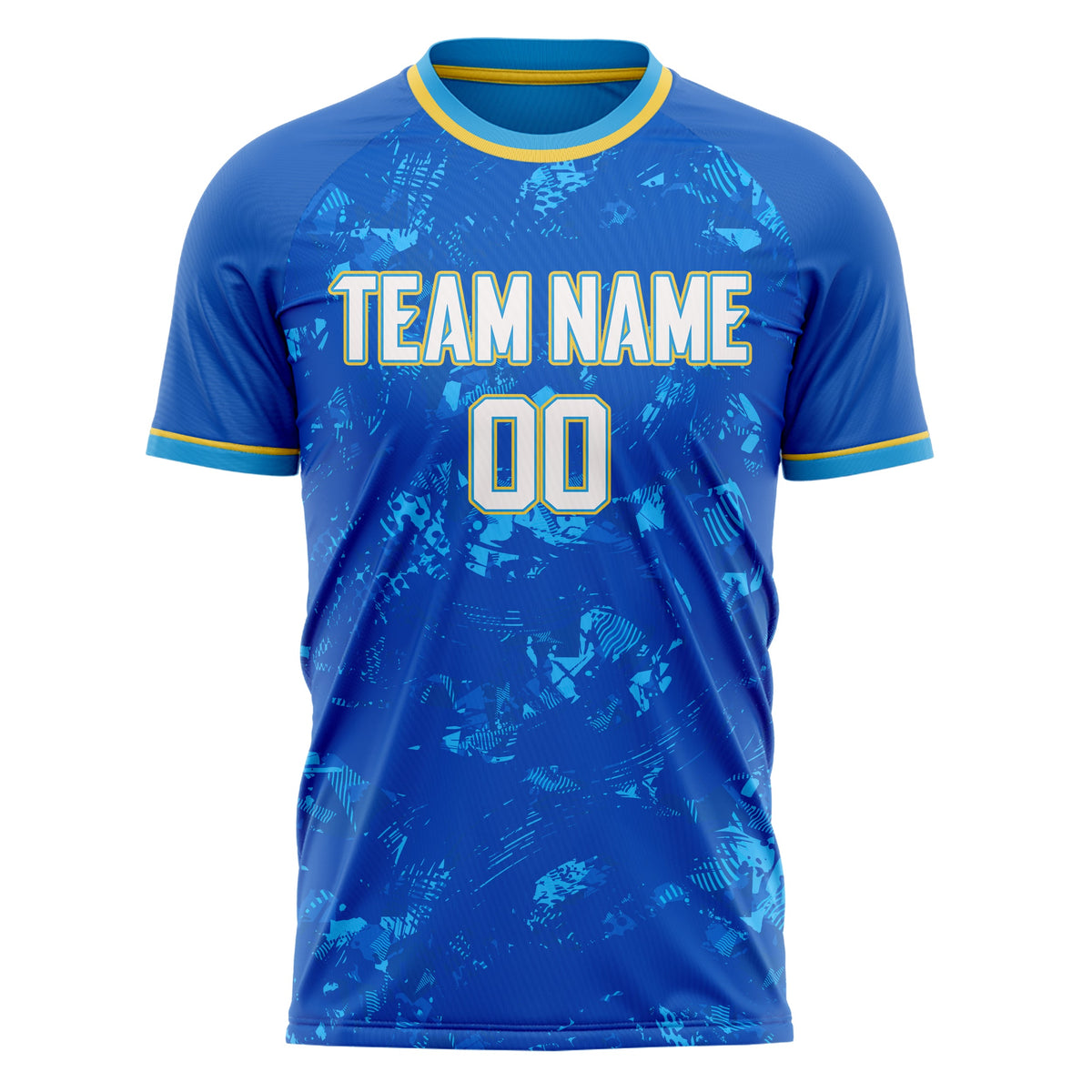 Custom Royal Gold Pattern Soccer Jersey