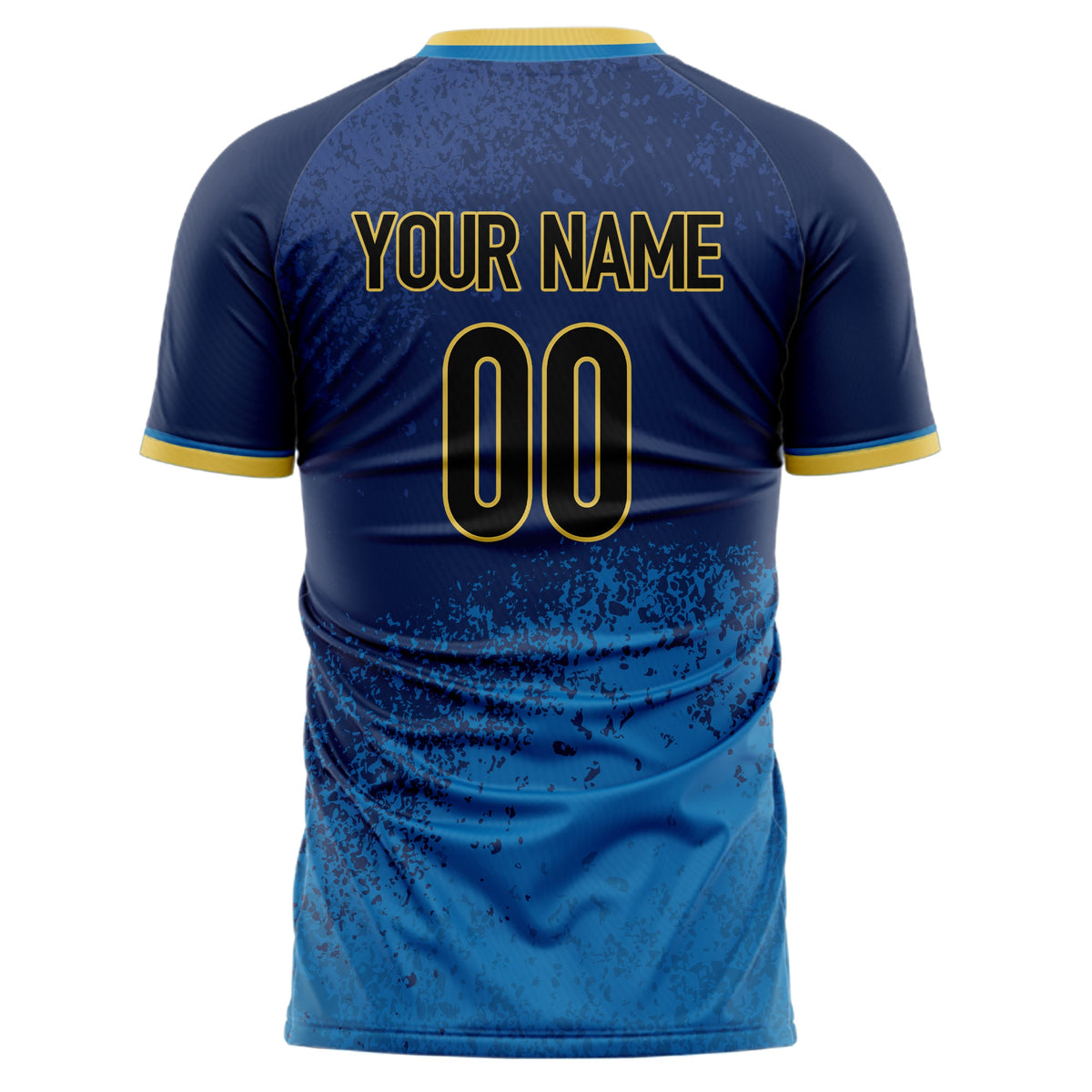 Custom Navy Black Pattern Soccer Jersey