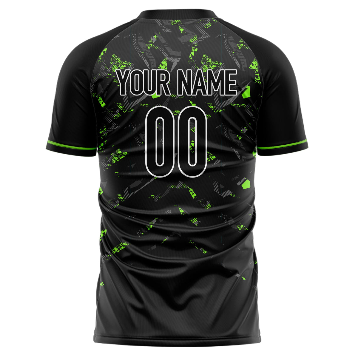 Custom Black Teal Pattern Soccer Jersey