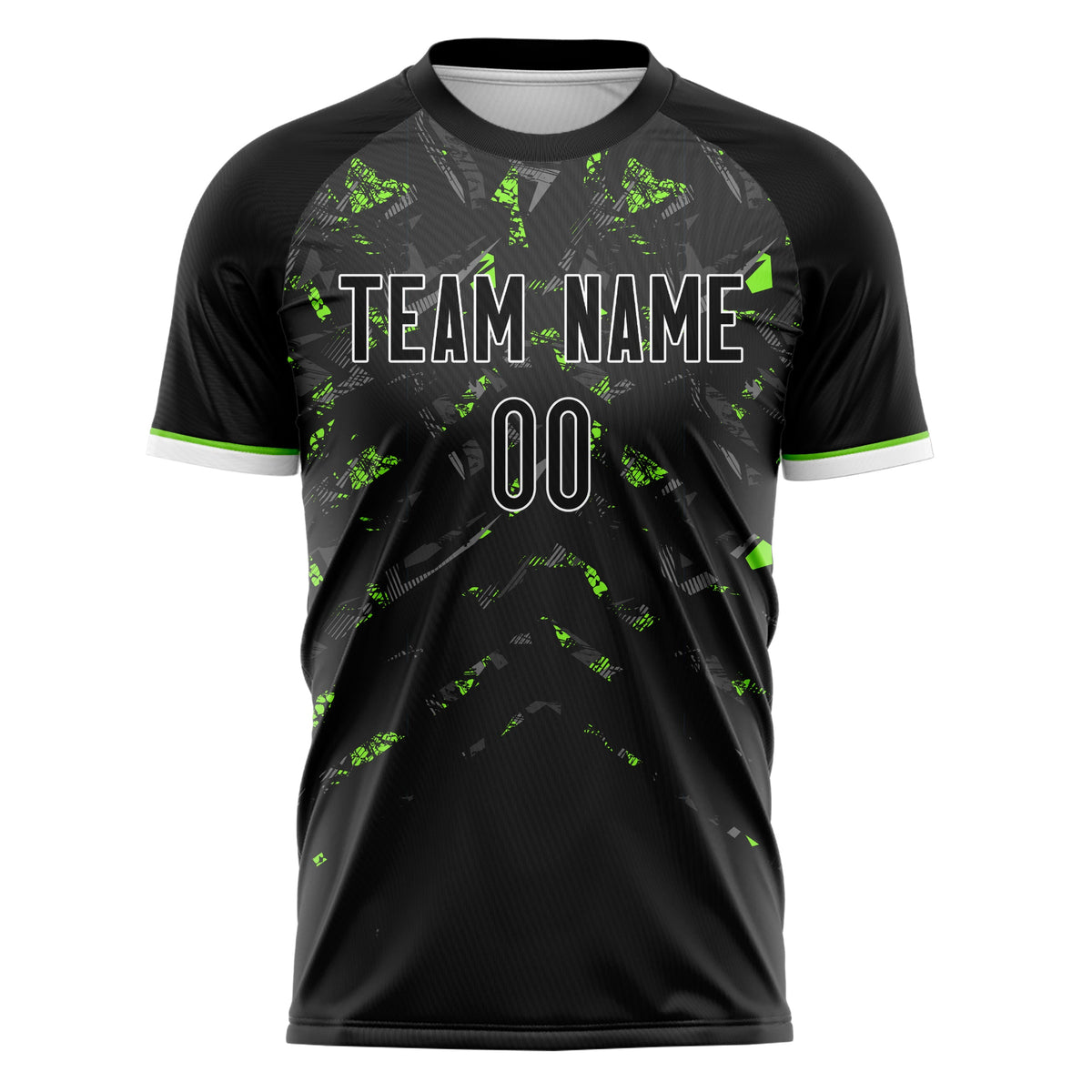 Custom Black Teal Pattern Soccer Jersey