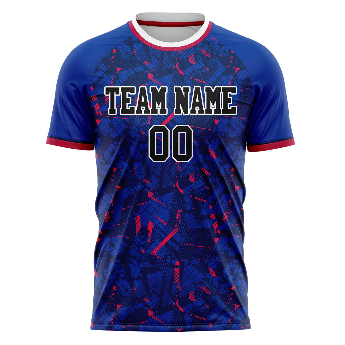 Custom Royal Red Pattern Soccer Jersey