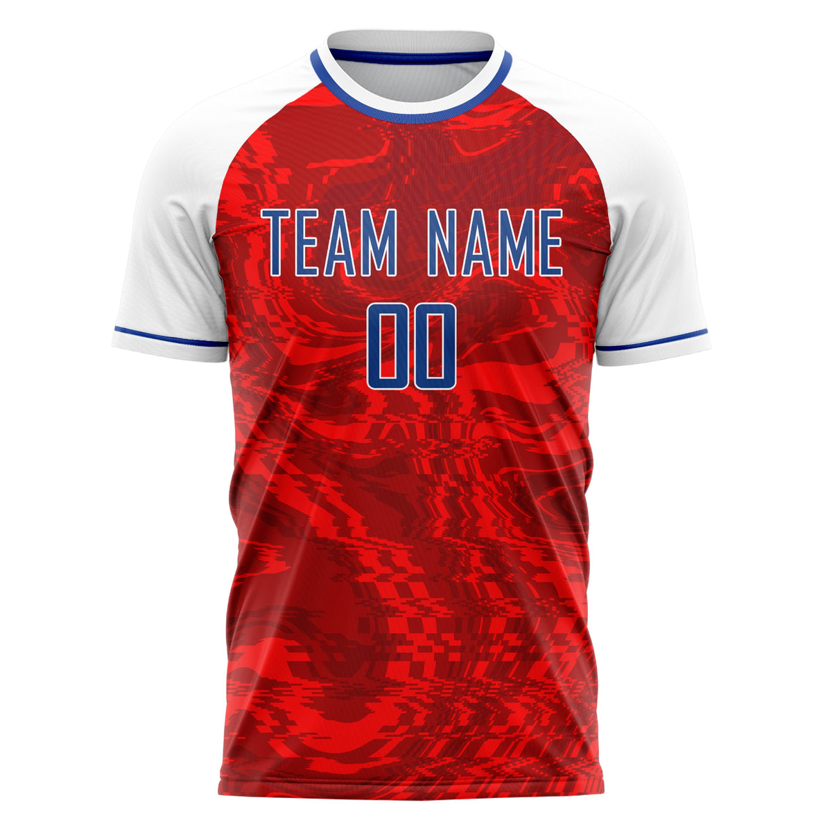 Custom Red White Pattern Soccer Jersey