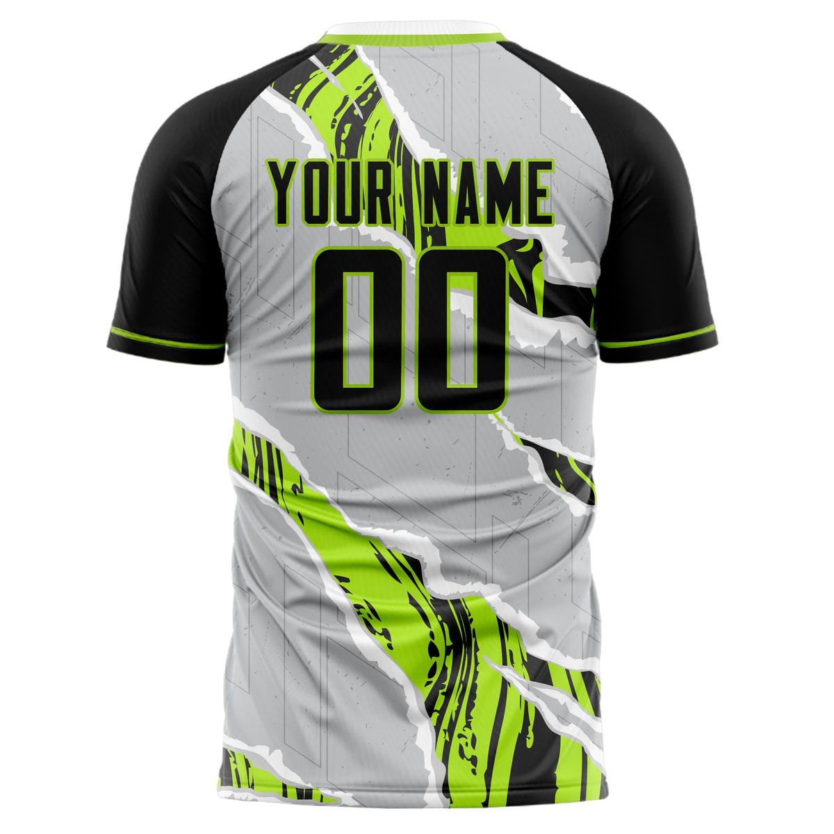 Custom Gray Black Pattern Soccer Jersey