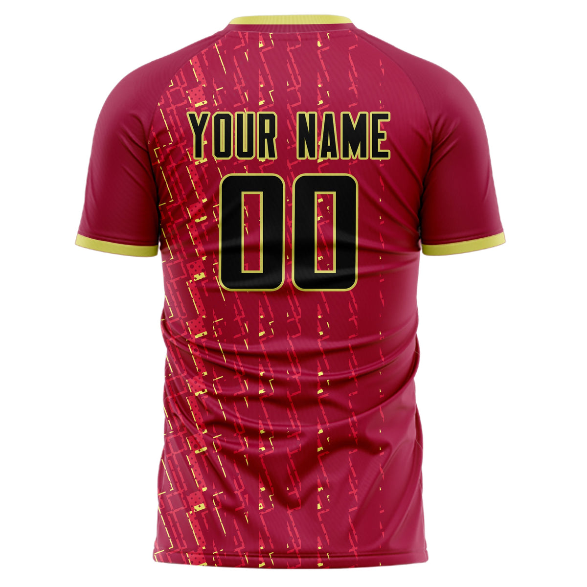 Custom Red Yellow Pattern Soccer Jersey