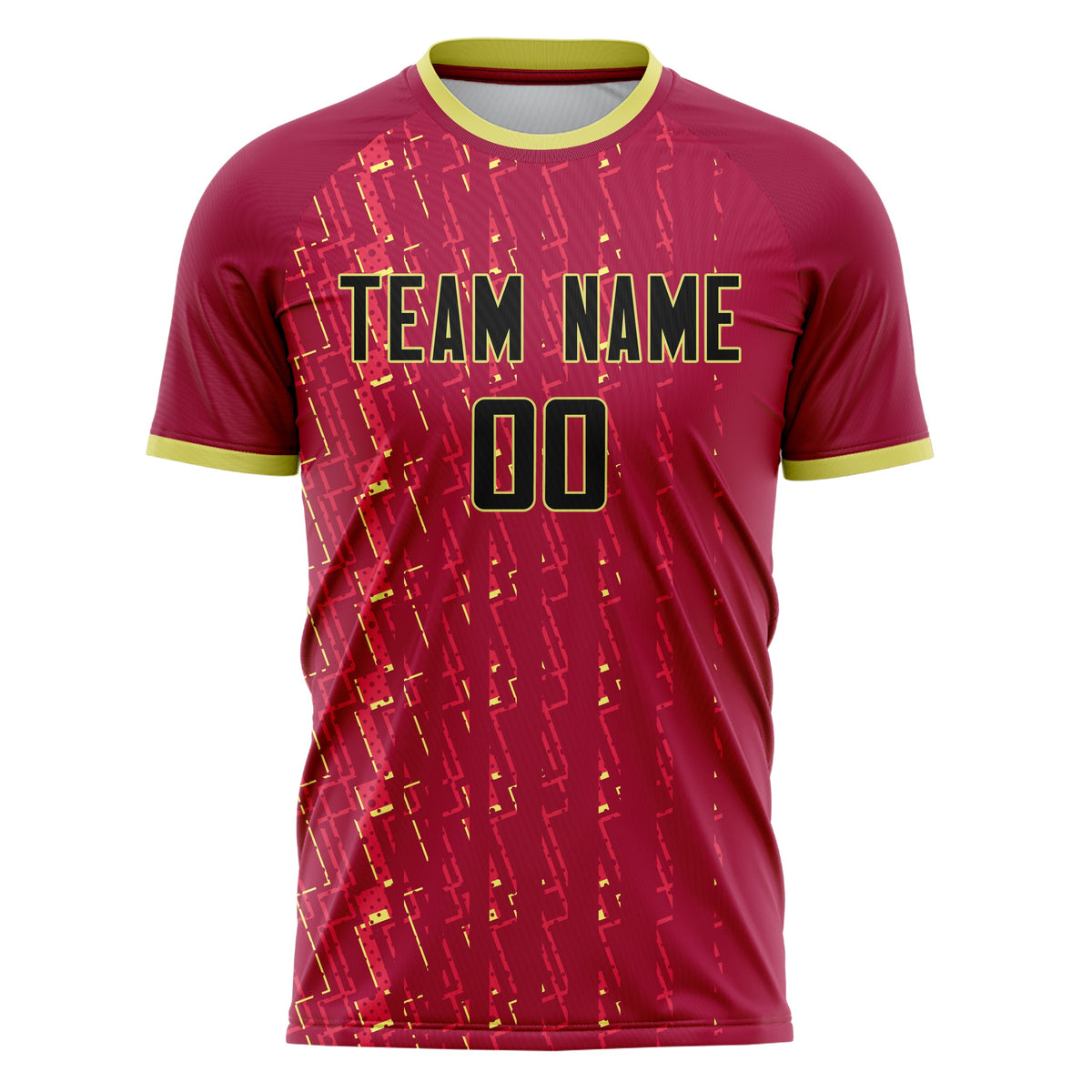 Custom Red Yellow Pattern Soccer Jersey