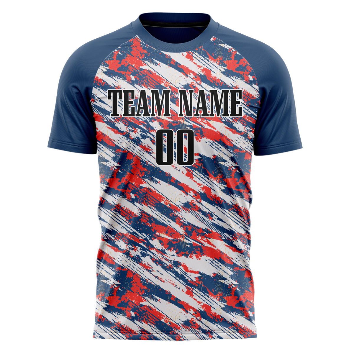 Custom Navy White Pattern Soccer Jersey