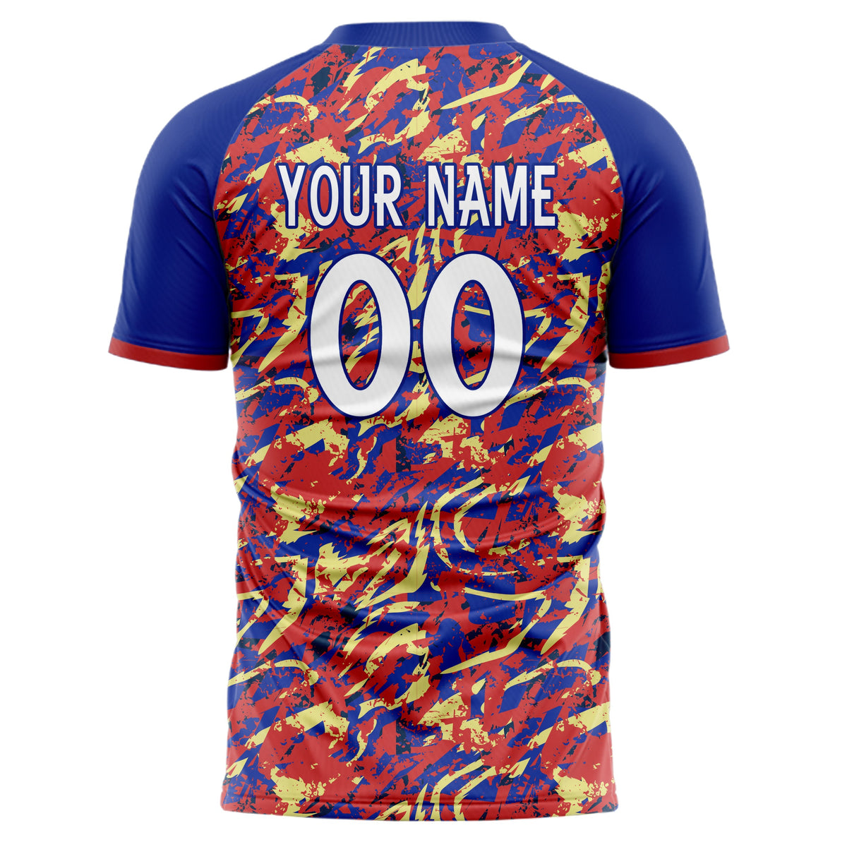 Custom Royal Red Pattern Soccer Jersey