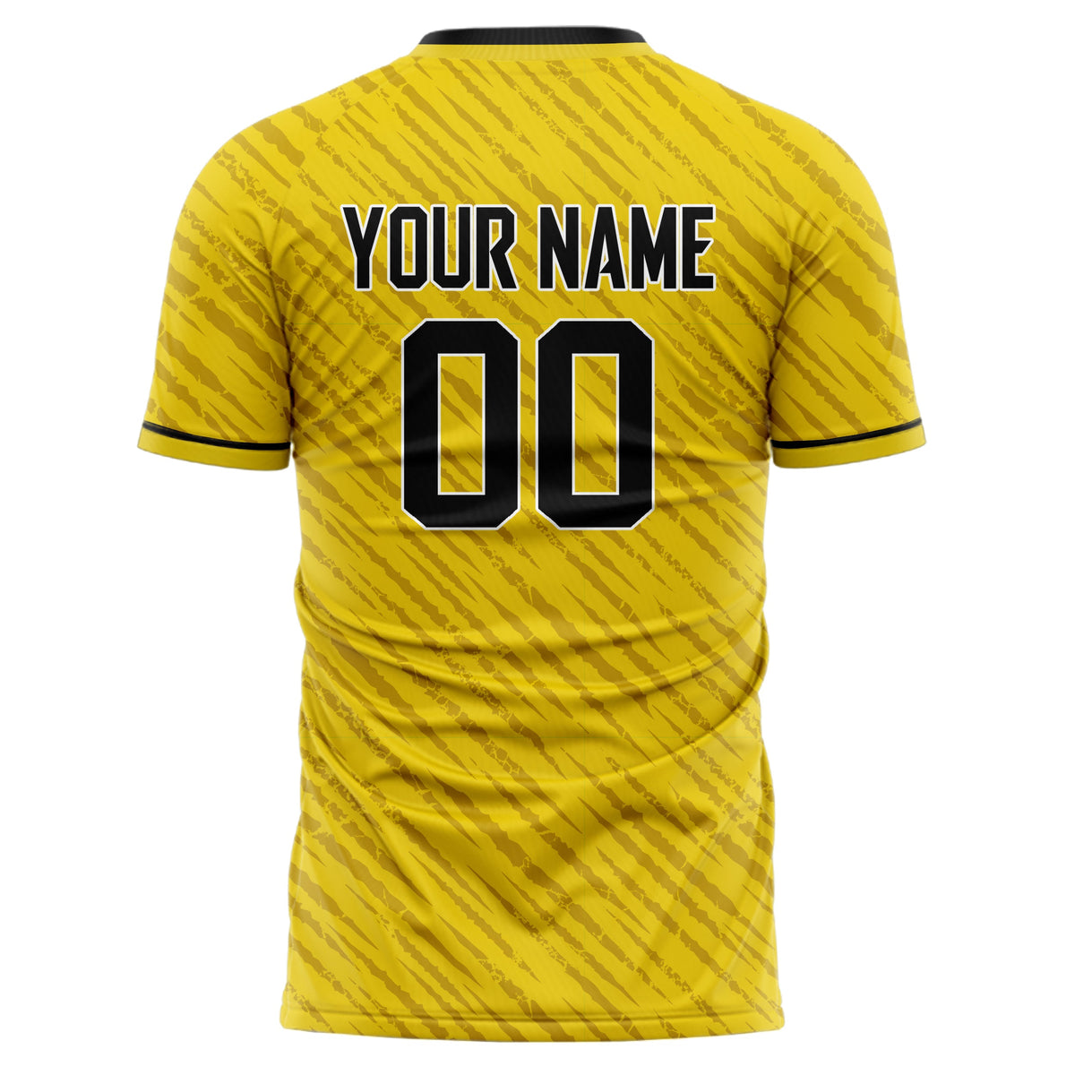 Custom Gold Black Pattern Soccer Jersey